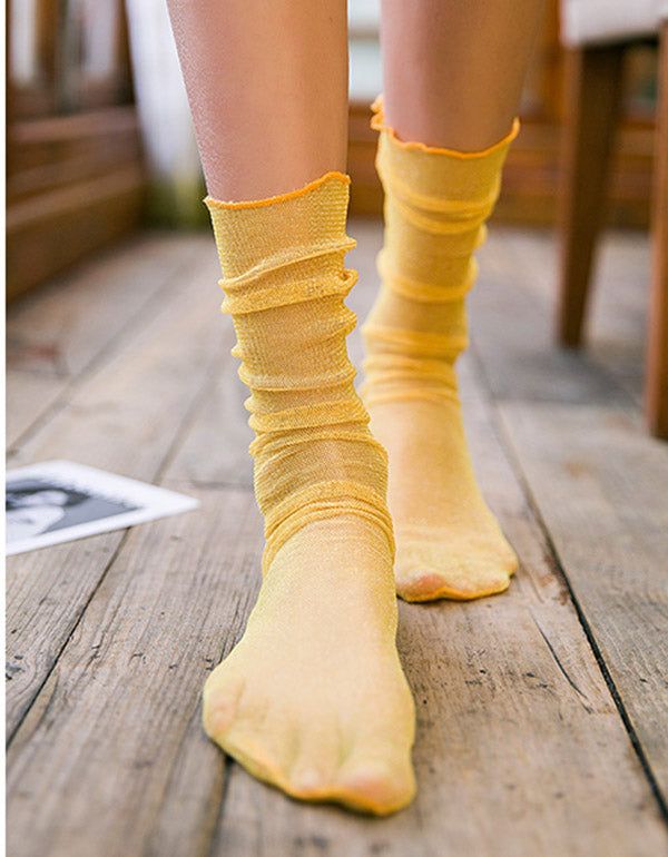 3 Paar Gold-silber-röhren-spitzensocken Für Damen