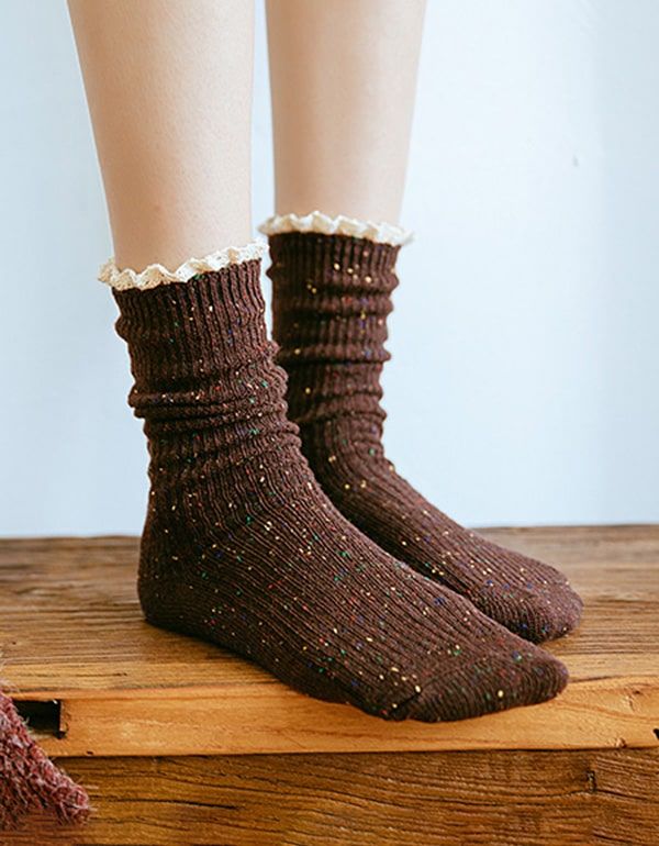 3 Paar Herbst-winter-retro-lange Baumwollsocken