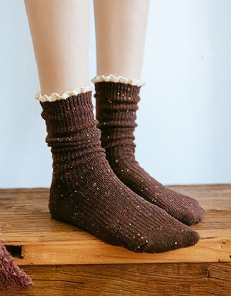 3 Paar Herbst-winter-retro-lange Baumwollsocken