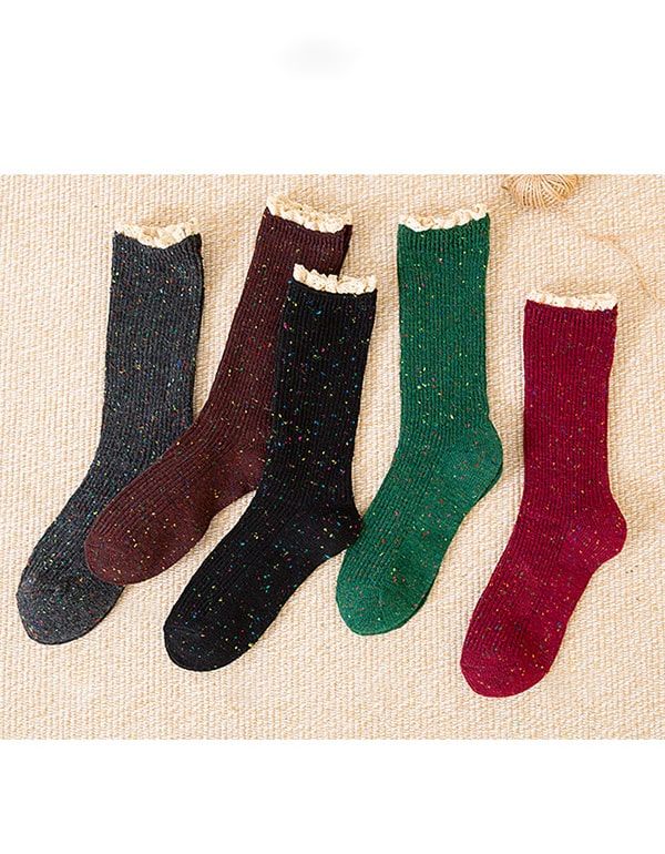 3 Paar Herbst-winter-retro-lange Baumwollsocken