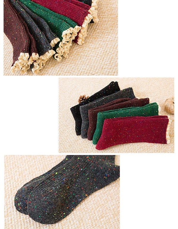 3 Paar Herbst-winter-retro-lange Baumwollsocken