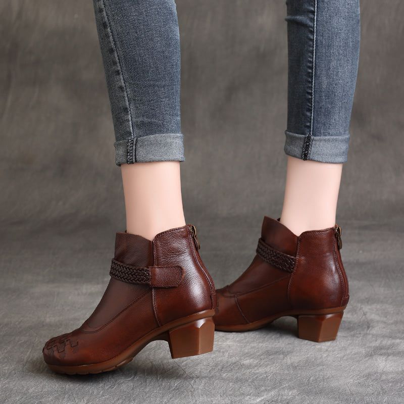 Chunky Boots Mit Quadratischem Kopf Und Wasserdichter Plateausohle