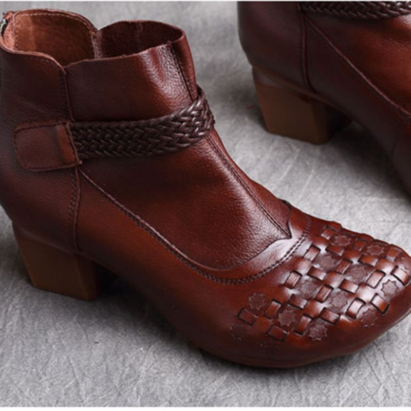 Chunky Boots Mit Quadratischem Kopf Und Wasserdichter Plateausohle