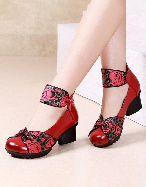 Chunky Heels Im Chinesischen Ethno-stil