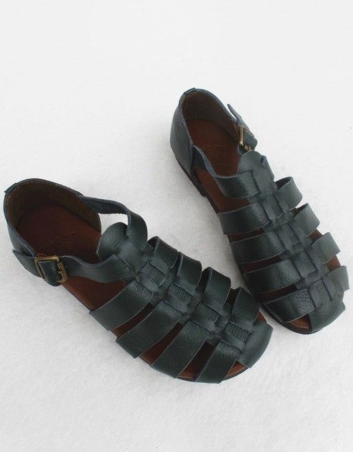 Flache Sandalen Mit Riemchen Im Vintage-stil | 35-41