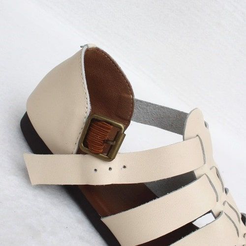 Flache Sandalen Mit Riemchen Im Vintage-stil | 35-41