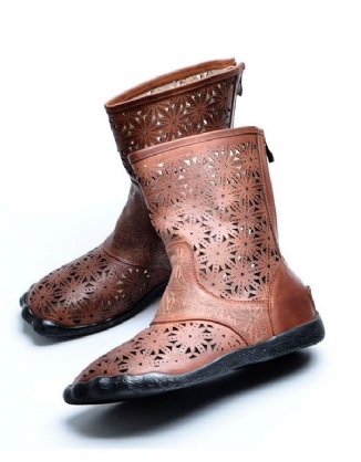 Handgefertigte Retro-sommerstiefel Aus Leder