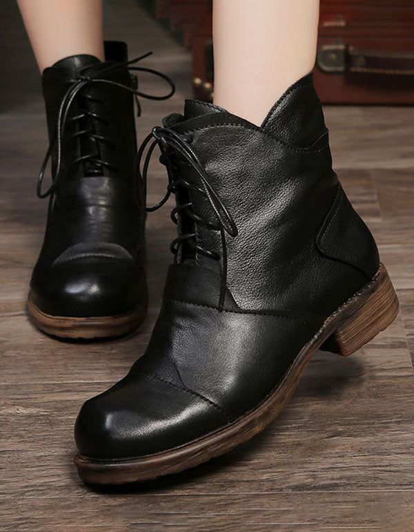 Handgemachte Britische Kurze Damenstiefel Aus Leder