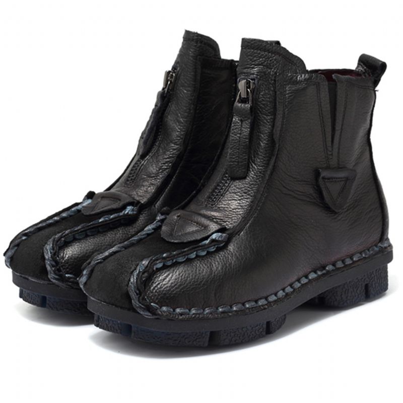 Herbst Winter Retro Handgefertigte Lederstiefeletten