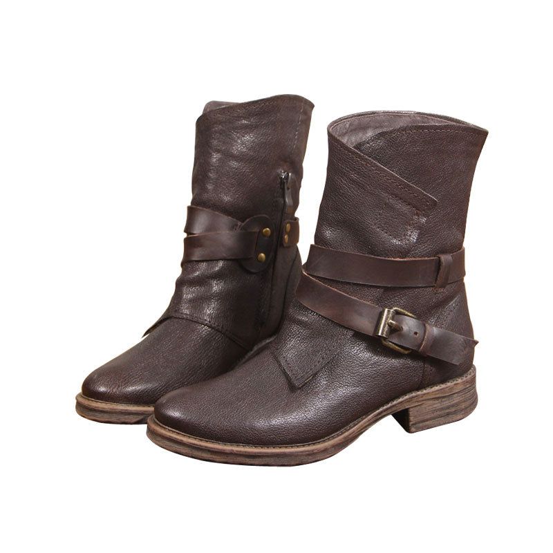 Herbst-winter-retro-schnallen-motorradstiefel