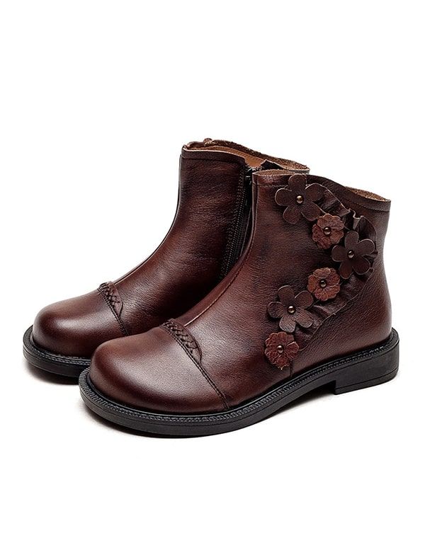 Herbst-winter-runder Kopf Ethnische Retro-stiefel