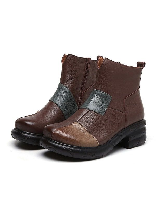 Herbst-winter-samt-stiefeletten Mit Dicken Absätzen