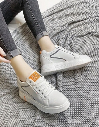 Lässige Weiße Ledersneaker Für Damen