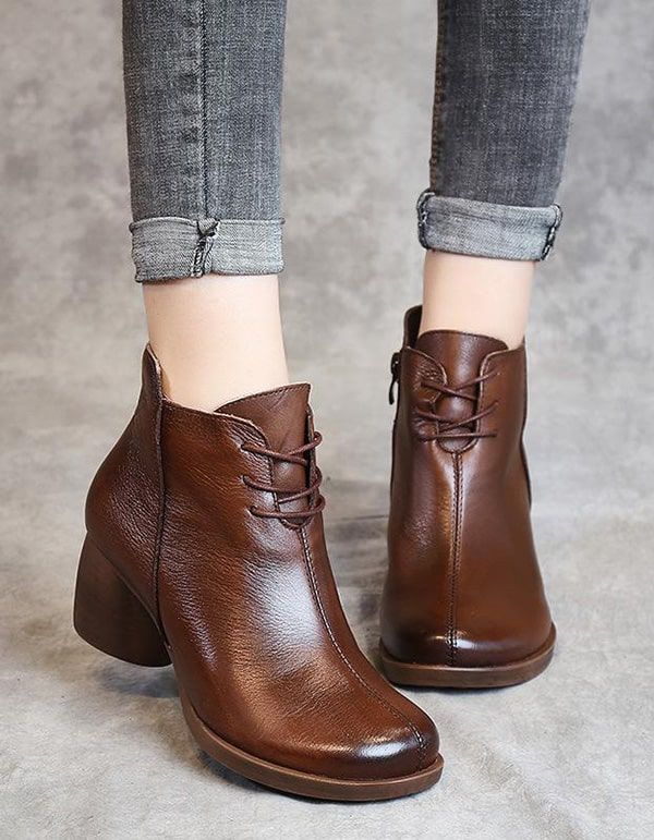 Retro Elegante Bequeme Chunky Boots | Geschenk Schuhe