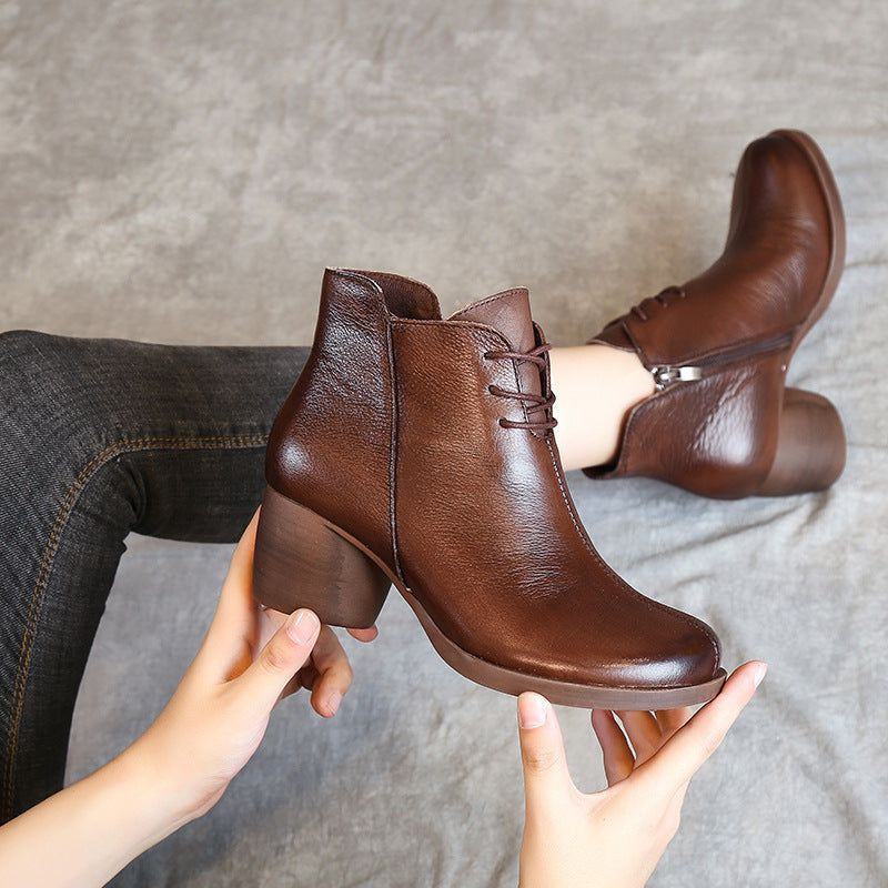 Retro Elegante Bequeme Chunky Boots | Geschenk Schuhe