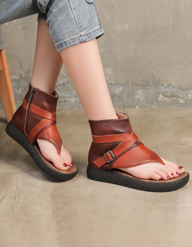 Sommer Flip-flops Flache Retro-sandalen Für Damen