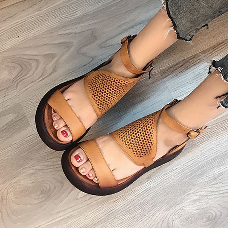 Sommer Handwäsche Keilabsatz Damen Sandalen