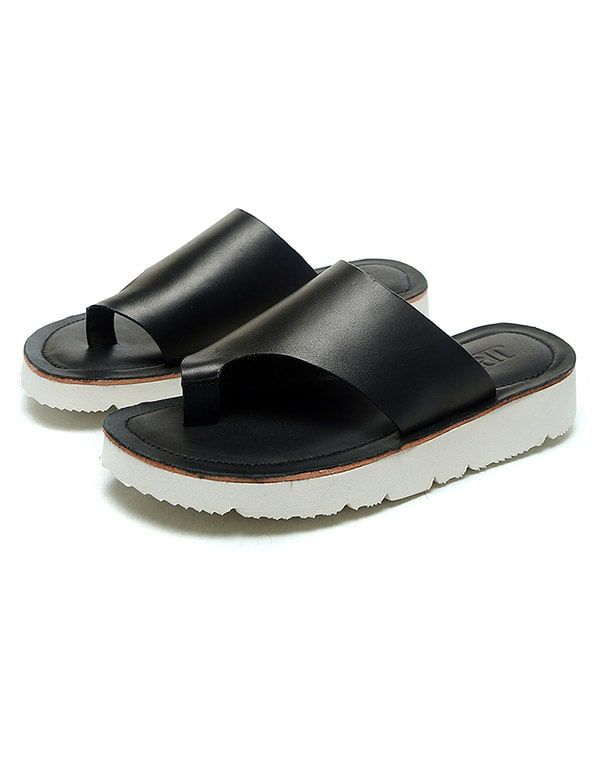 Sommer-mode-flip-flops Aus Leder