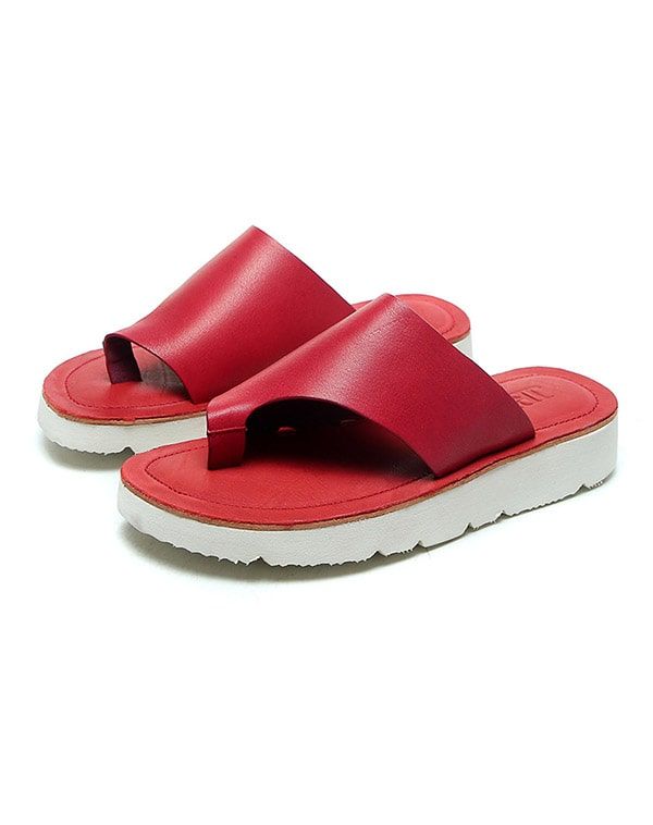 Sommer-mode-flip-flops Aus Leder