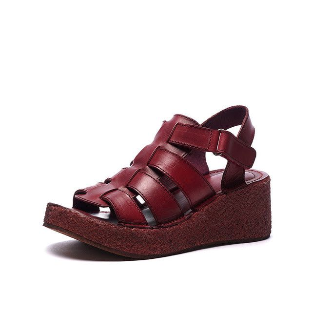 Sommerliche Riemchensandalen Mit Keilabsatz Für Damen