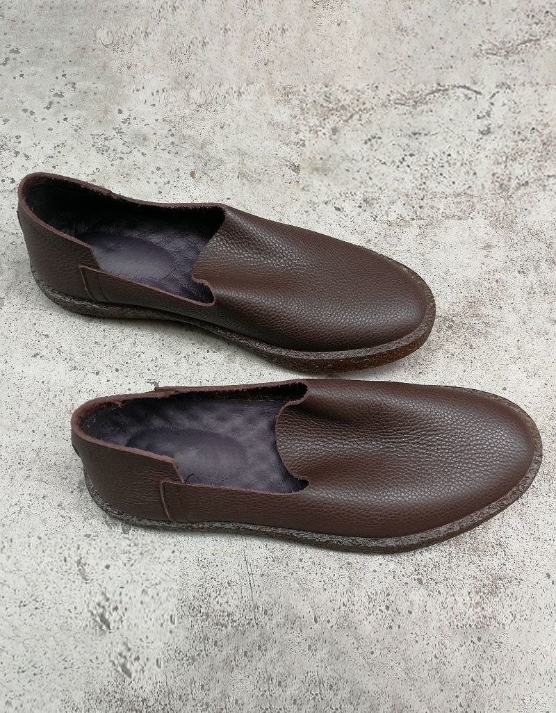 Weiche Leder-slipper Im Retro-stil Aus Leder Für Herren