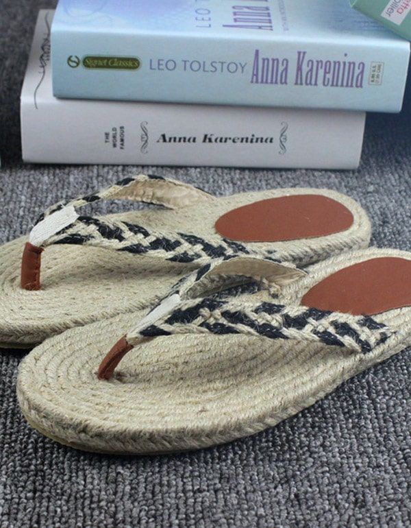 Handgemachte Gewebte Flip Flops Strand Sommer Hausschuhe