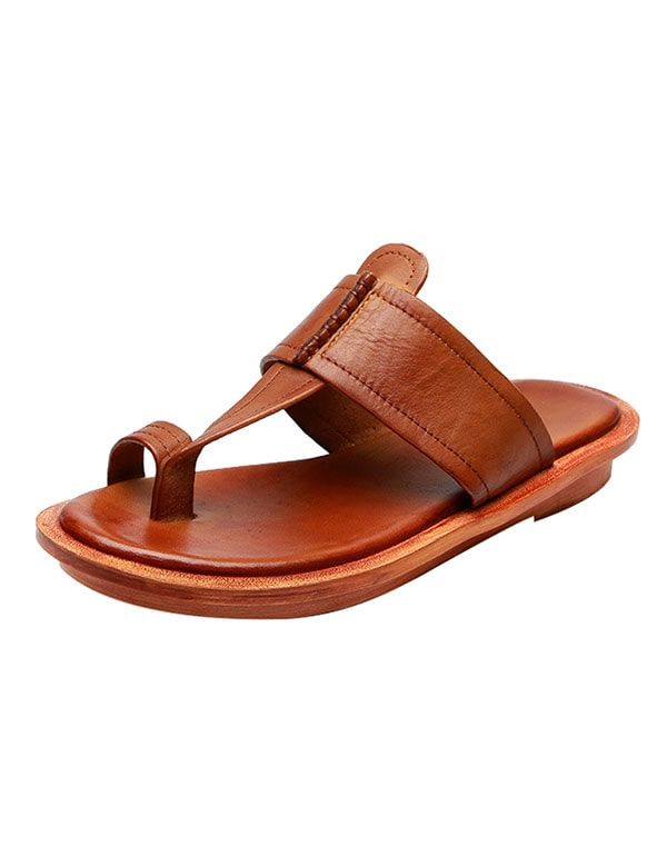 Sommer Flip Flop Damen Lederhausschuhe