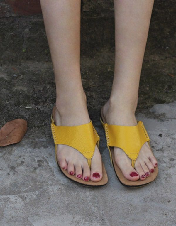 Sommer-leder-flip-flops Für Damen