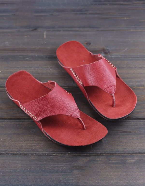 Sommer-leder-flip-flops Für Damen