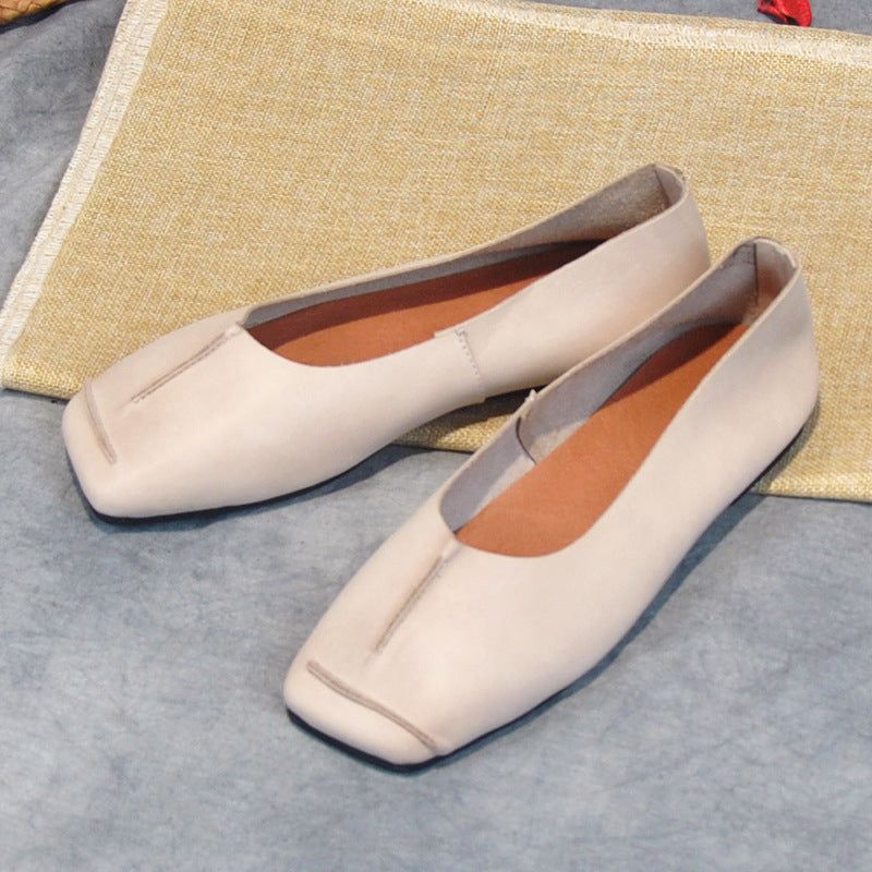 2022 Square Head Retro Simple Damen Flats | Geschenk Schuhe