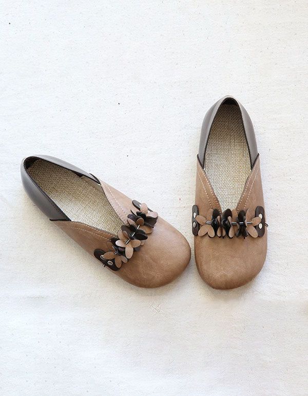 Bequeme Ballerinas Aus Leder Im Retro-stil