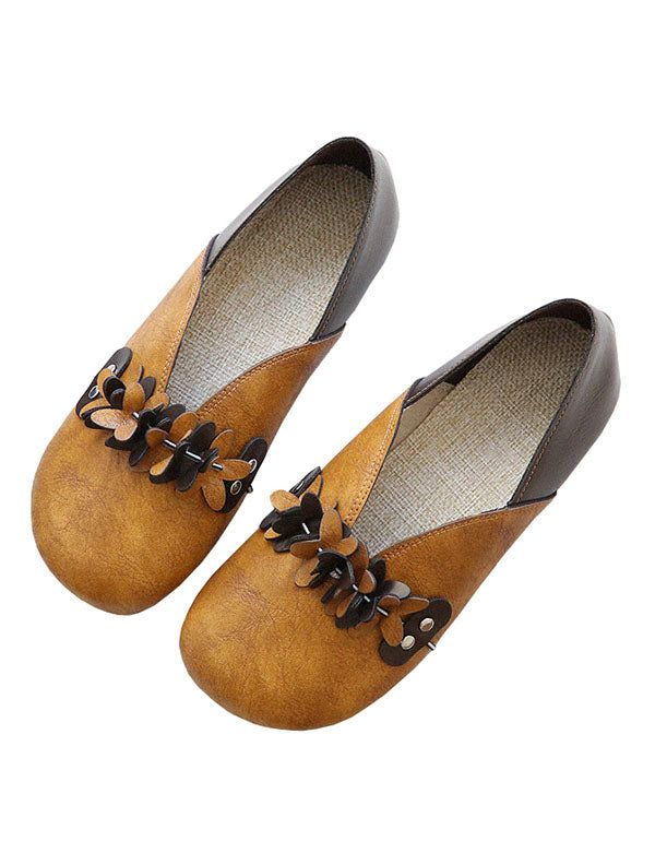 Bequeme Ballerinas Aus Leder Im Retro-stil