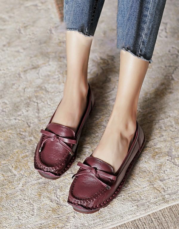 Bequeme Loafer Aus Weichem Retro-leder