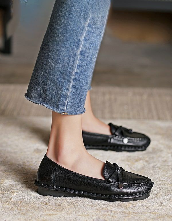 Bequeme Loafer Aus Weichem Retro-leder