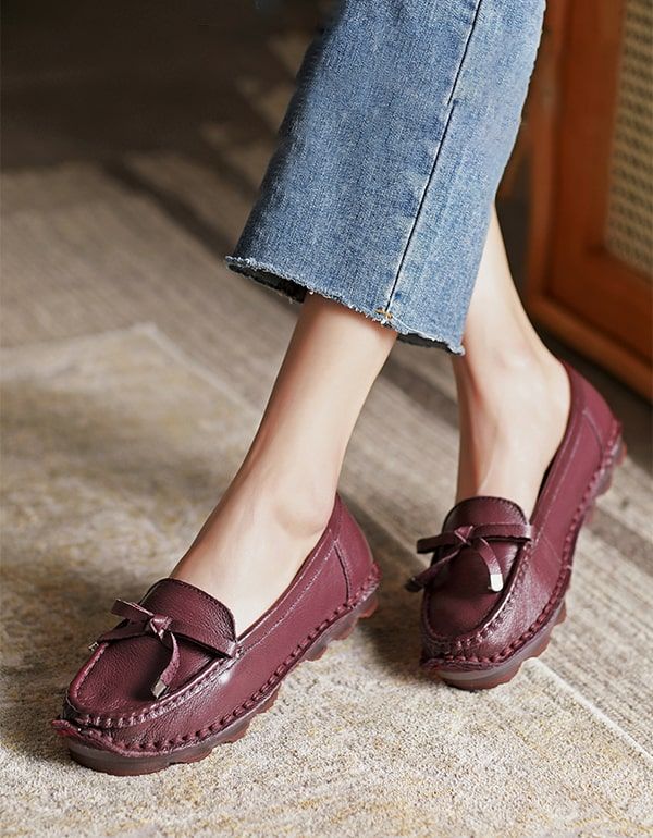 Bequeme Loafer Aus Weichem Retro-leder