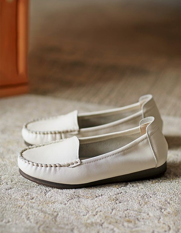 Bequeme Loafer Zum Hineinschlüpfen Aus Leder Im Retro-stil