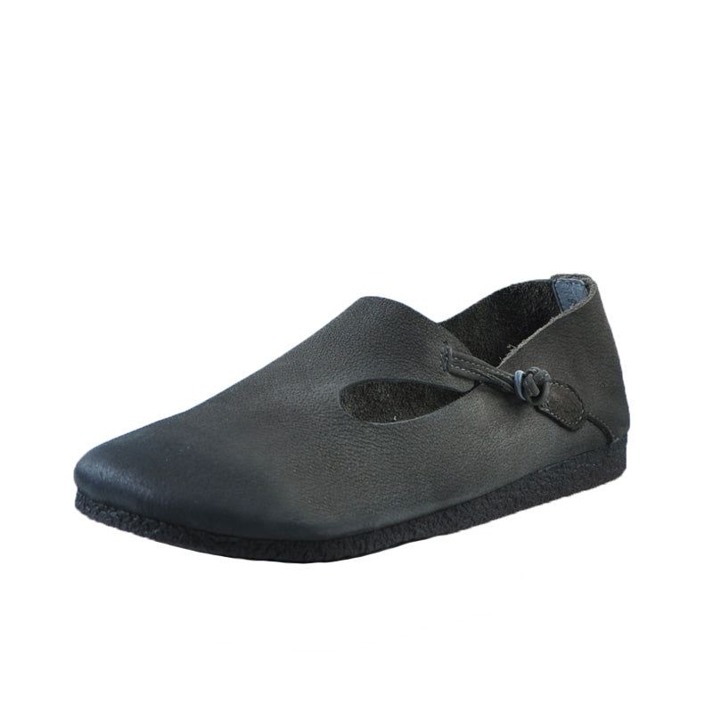 Damen Retro Handmade Buckle Soft Flats