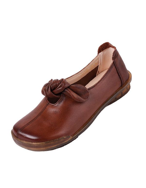 Damen Retro Lederschuhe Cow Tendon Flats