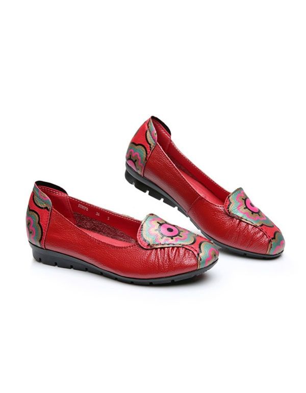 Damenschuhe Im Ethnischen Stil Mit Retro-print