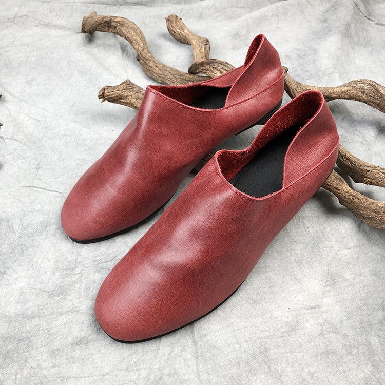 Einfache Flache Retro-damenschuhe | Geschenk Schuhe