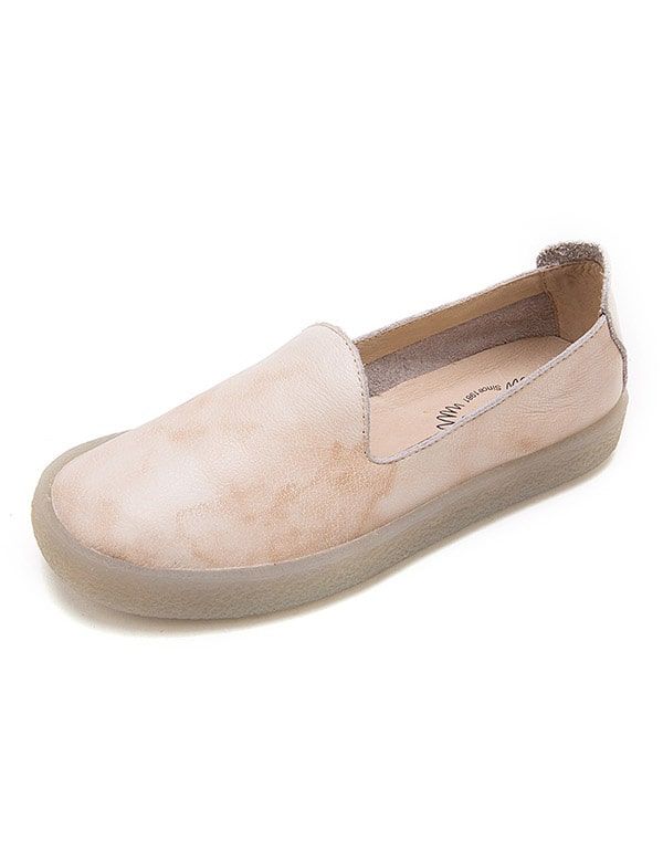 Einfache Slip-on-lederturnschuhe Für Damen