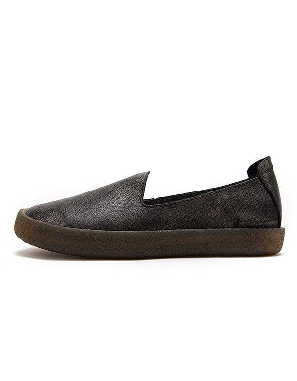 Einfache Slip-on-lederturnschuhe Für Damen