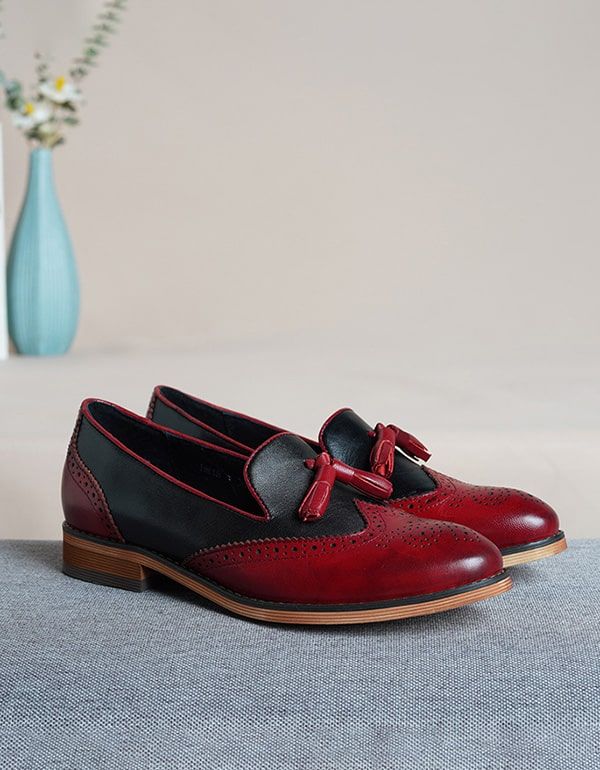 Farblich Passende Vintage Oxford Schuhe Für Damen 2022