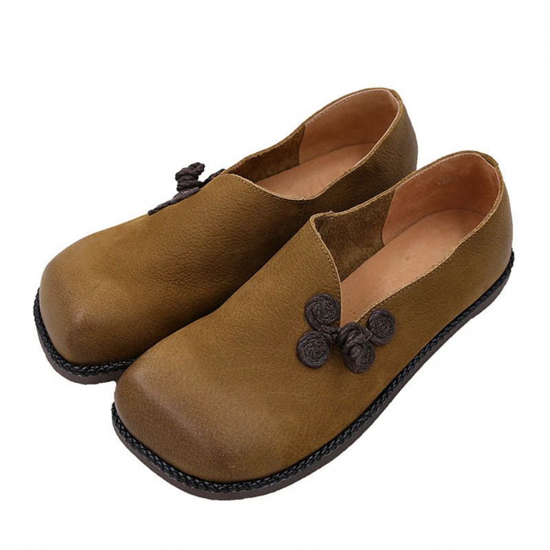 Flache Damenschuhe Aus Retro-leder Mit Weichem Boden | Geschenk Schuhe