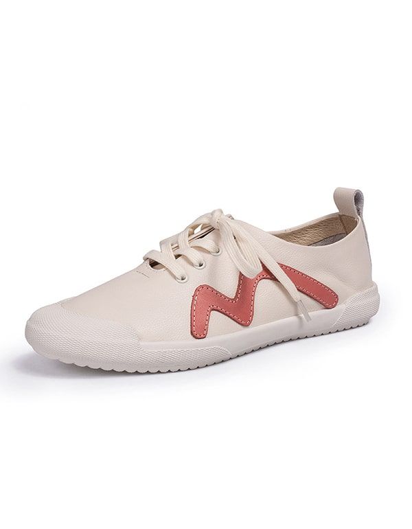 Frühling Herbst Damen Leder Sneaker Weiß