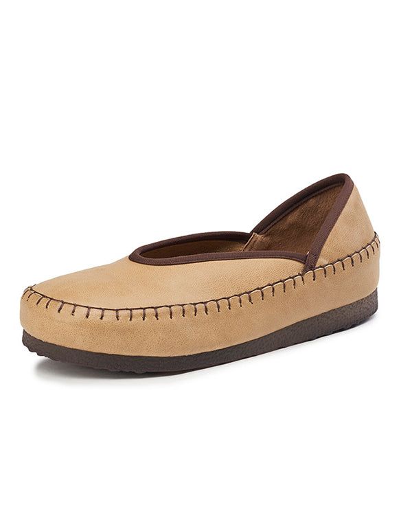 Frühlings-sommer-retro-leder-flats-müßiggänger