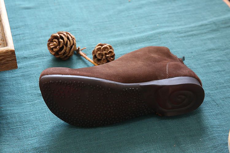 Handgefertigte Bequeme Flache Schuhe Aus Vintage-leder