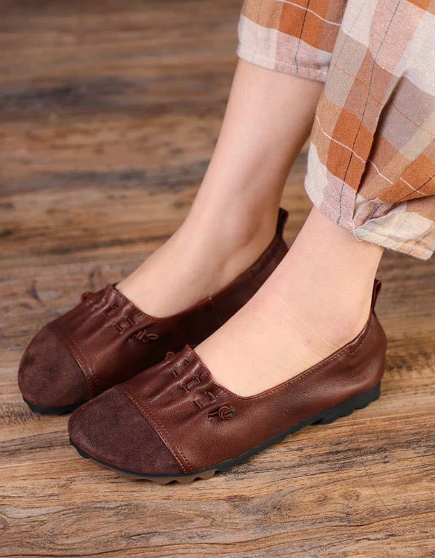 Handgefertigte Retro-flache Mules Aus Weichem Leder