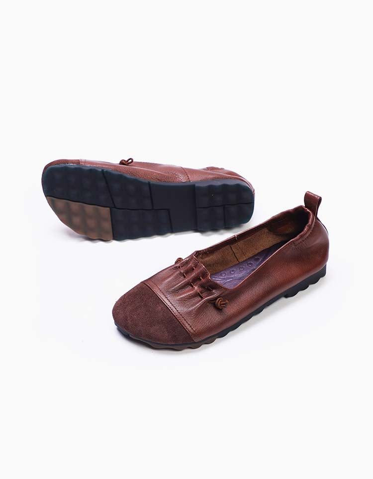 Handgefertigte Retro-flache Mules Aus Weichem Leder