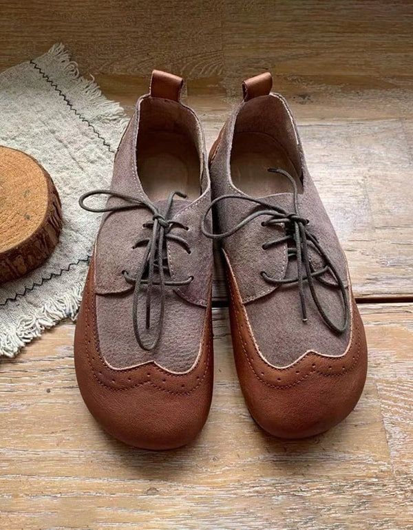 Handgefertigte Retro-flache Schuhe Im Oxford-stil Für Damen